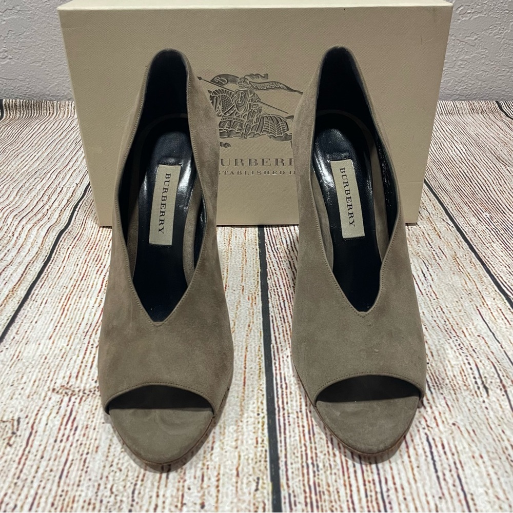 Burberry Brown Wedge Heels Sz 41 (US 11)